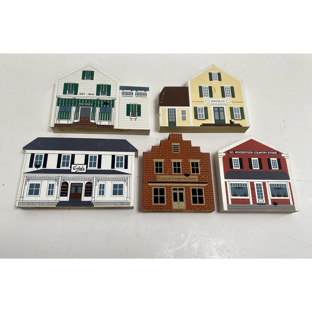 Cat’s Meow General Store Series 5 Pieces 1990s Handpainted Shelf Sitters